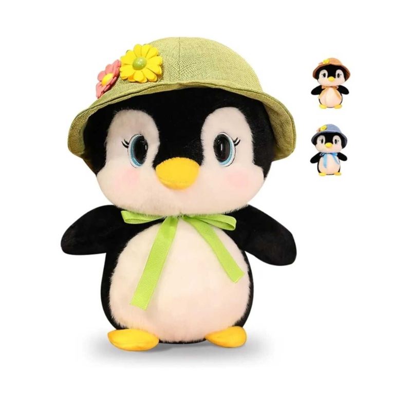 GENERICO - Peluche Pingüino  Sombrero Verde  Ternura Con Chispa Natural