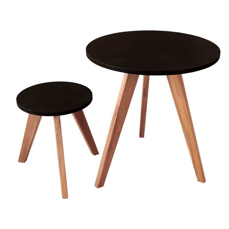 GENERICO - Mesa Auxiliar Escandinava  - Set X 2 - Grande & Pequeña