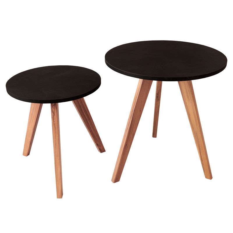 GENERICO - Mesa Auxiliar Escandinava - Set X2 - Mediana & Grande