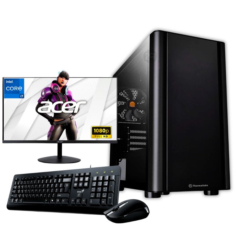 AMD - Pc Gamer Torre Intel Core I7 12700 Ram 16gb Ssd 512gb Led 22 Fhd T.V. 3050