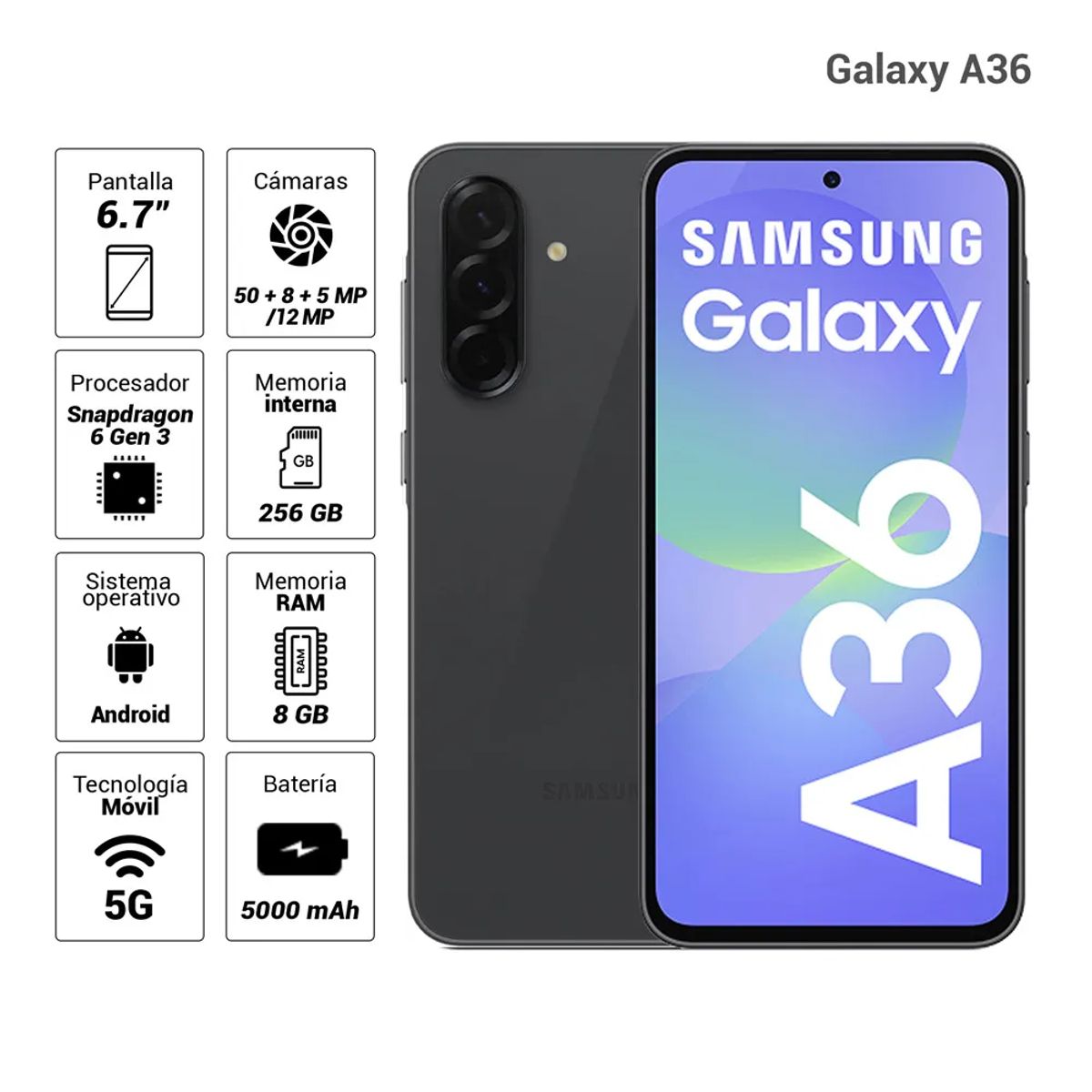 SAMSUNG - SAMSUNG GALAXY A36 5G 8GB RAM +256GB ROM