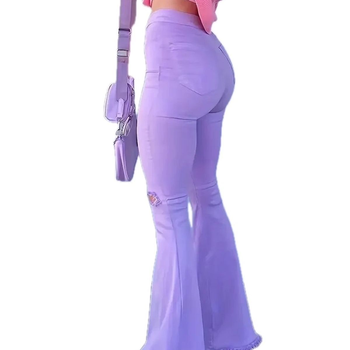 VANN - Jeans Acampanado Para Mujer Morado