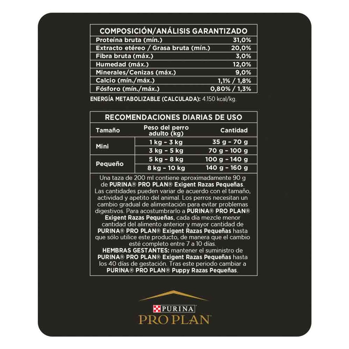 PRO PLAN - Pro Plan Exigent Perros Adultos Raza Pequeña 3 kg