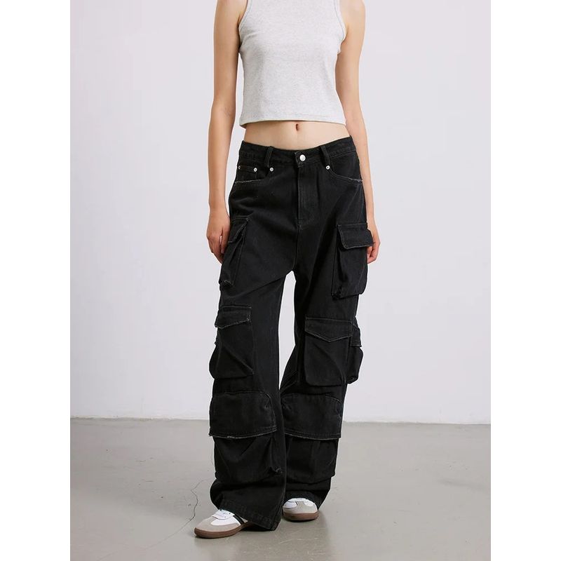 VANN - Jean Cargo Baggy Unisex Negro