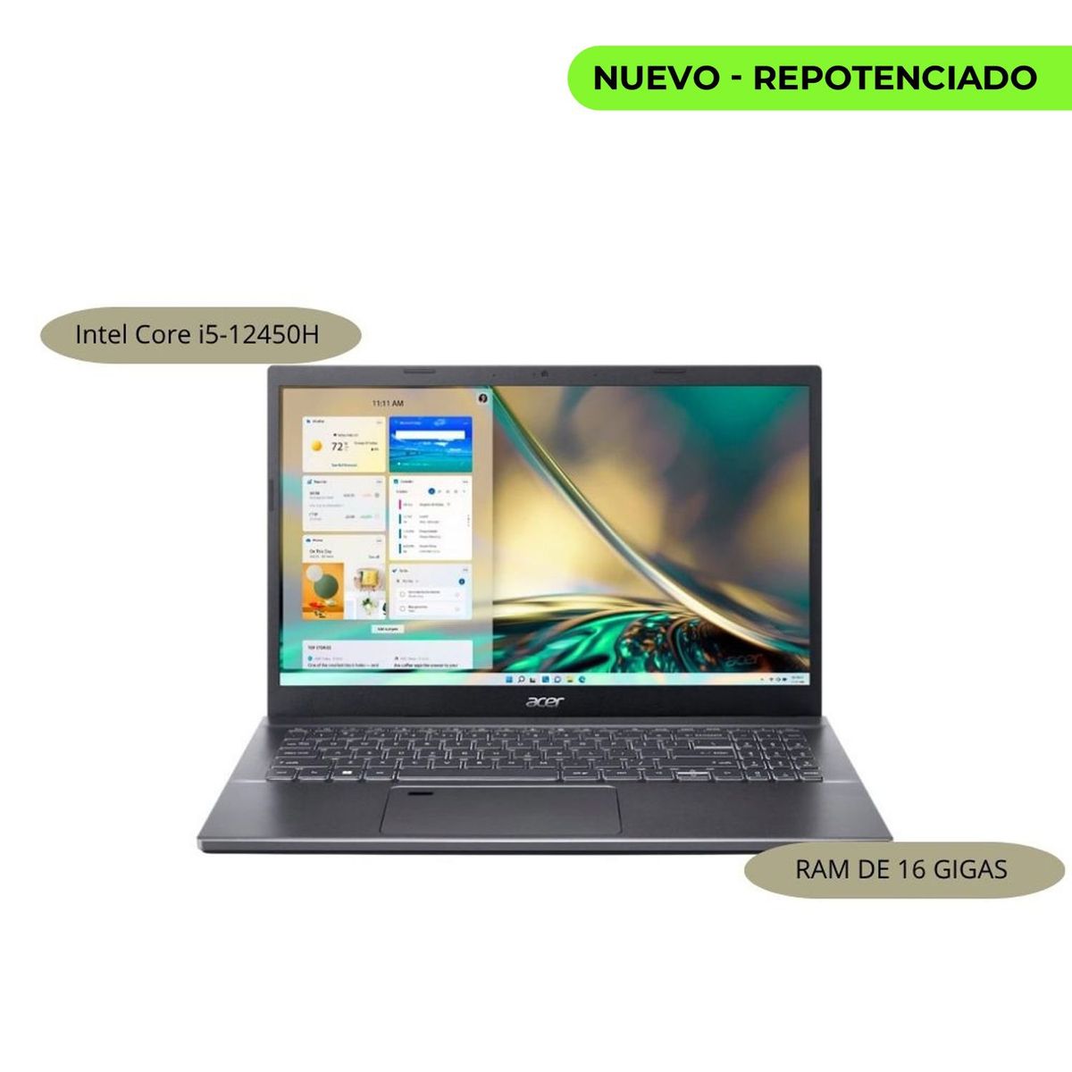 ACER - Acer Apire - PROCESADOR  Intel Core i5-12450H/ MEMORIA RAM 16 GB DDR4/ DISCO 1 TERAGB SSD
