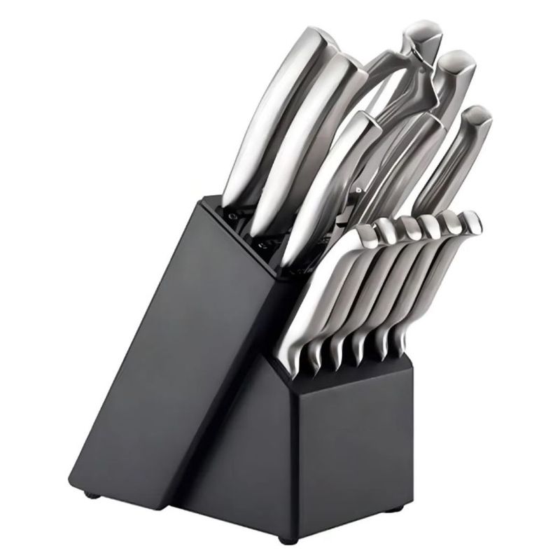 ZHOPI CO - Juego De Cuchillos De Cocina 15 Piezas Con Base De Madera