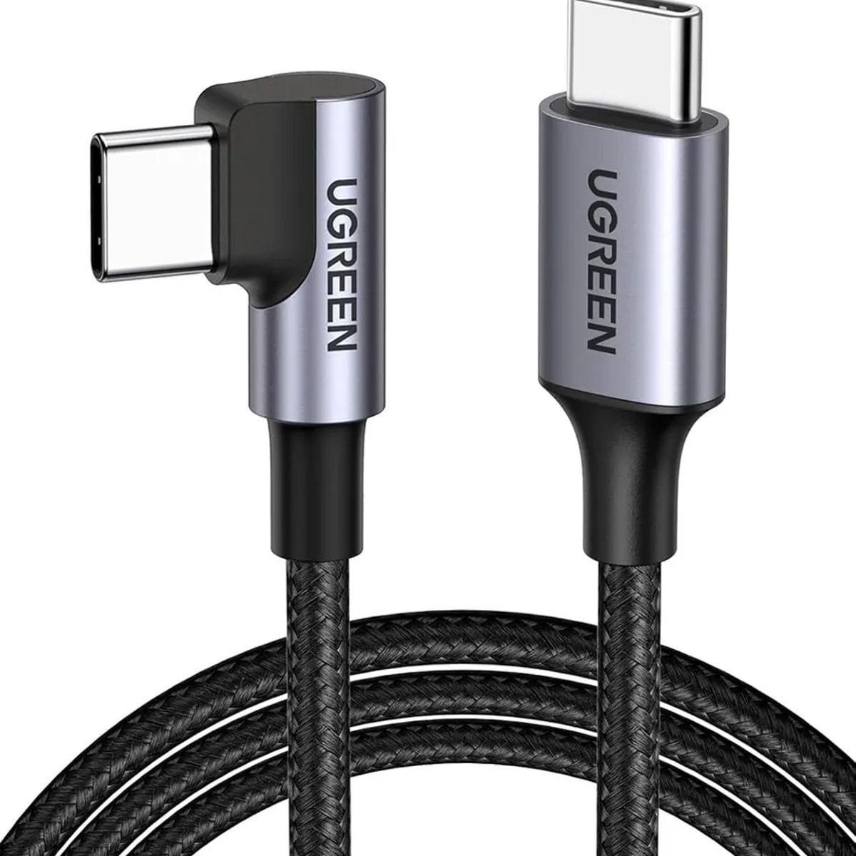 UGREEN - Cable Usb C 60w Ugreen Angulo 90 Nylon 2m Carga Rapida