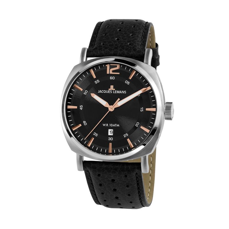JACQUES LEMANS - Reloj hombre negro JL con 5 Complementos Premium