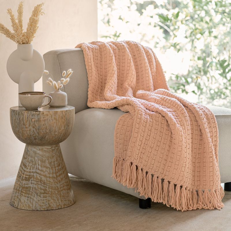 VIANNEY - Cobija Everest Chenille Rose Frazada Vianney