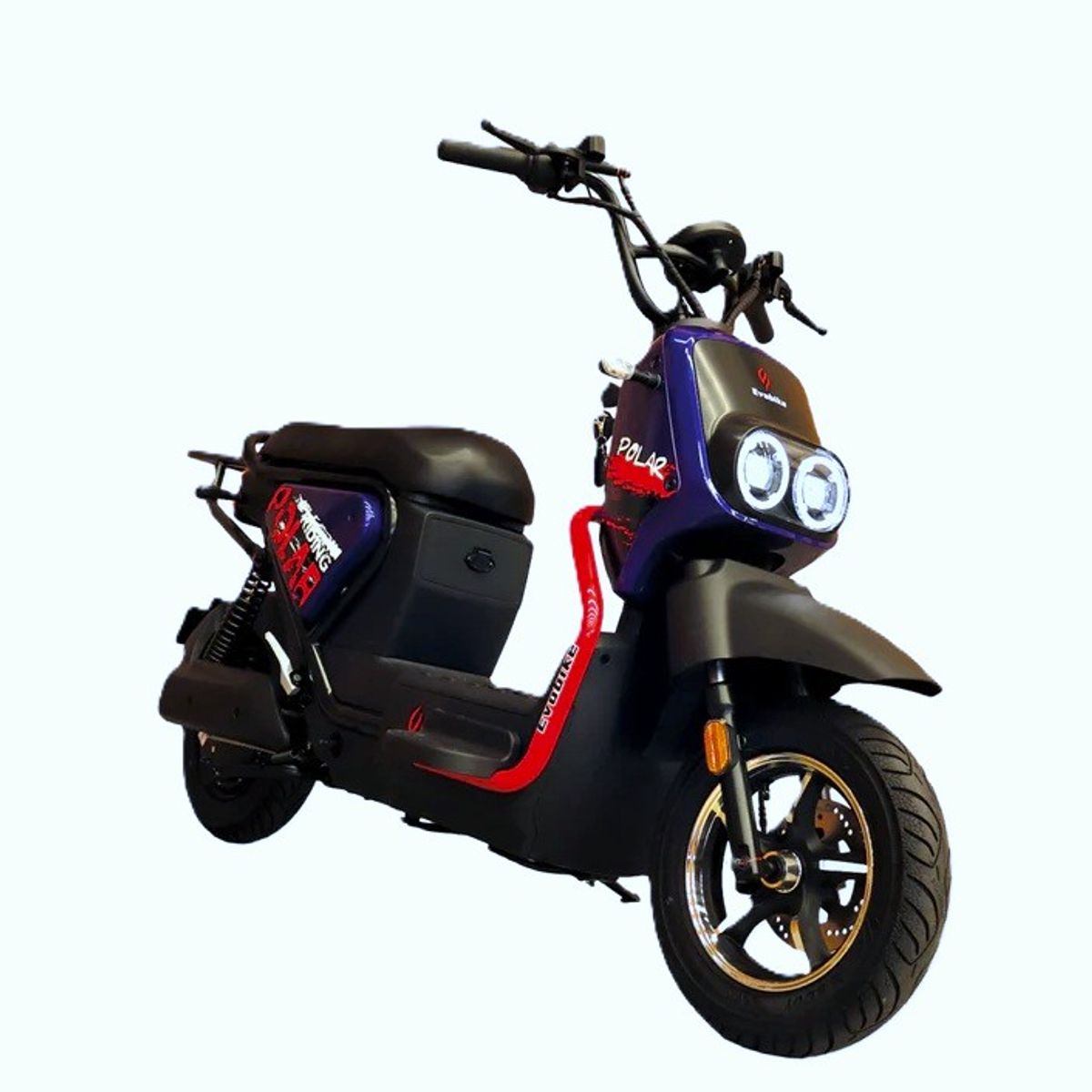 EVOBIKE - Bicicleta Eléctrica EVOBIKE POLAR 48kmh color AZUL ROJO 350W