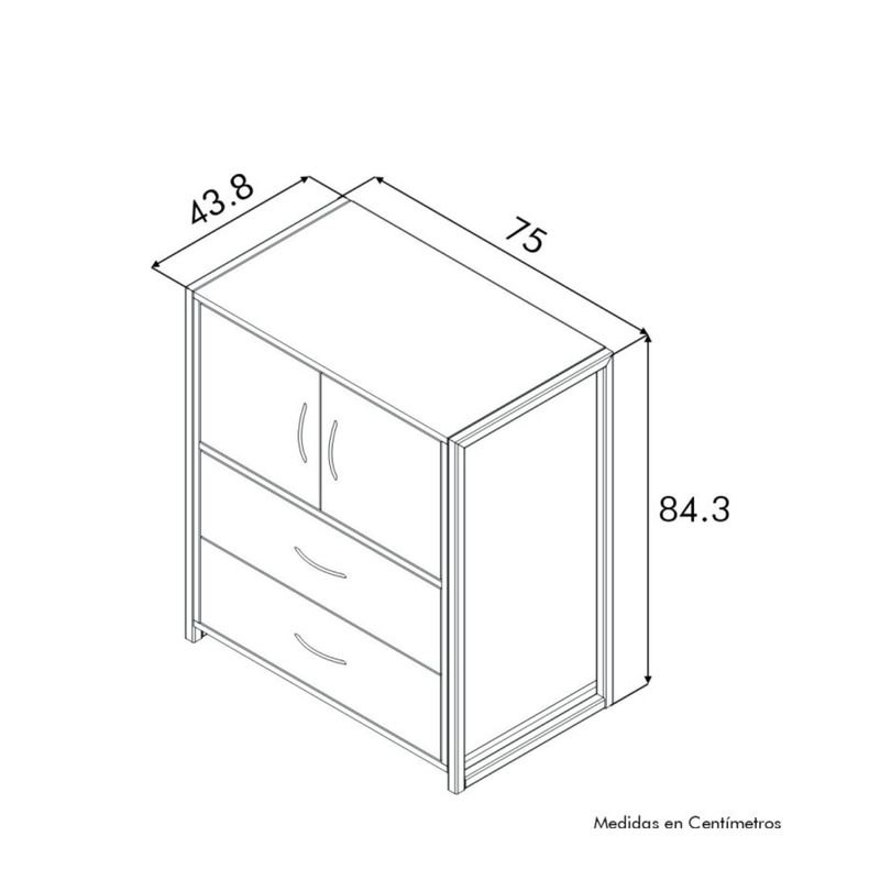 GENERICO - Comoda Danu Caramelo 75 x 438 x 843