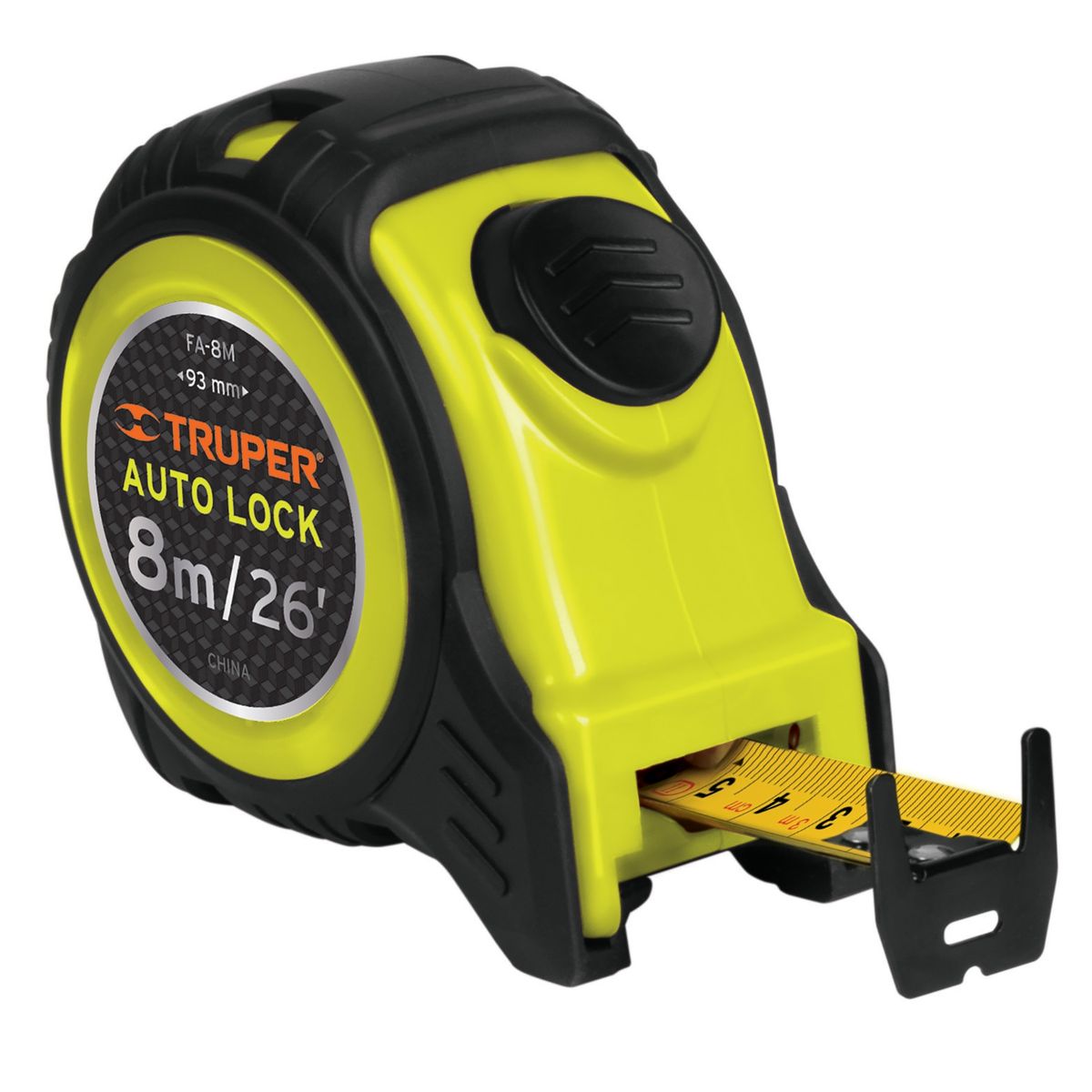 TRUPER - Flexómetro Auto Lock De 8 M Anti-impacto Uso Profesional Truper