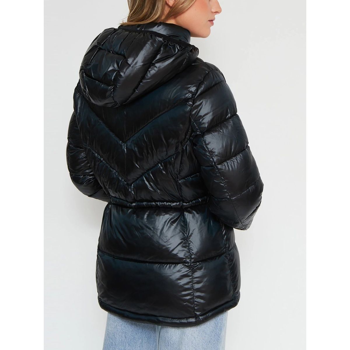 CALVIN KLEIN - Rompeviento negro plegable con capota Calvin Klein