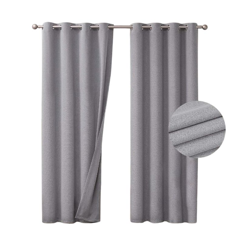 GENERICO - Cortina Blackout 100% Anti Luz – Set de 2 Paños Gris.