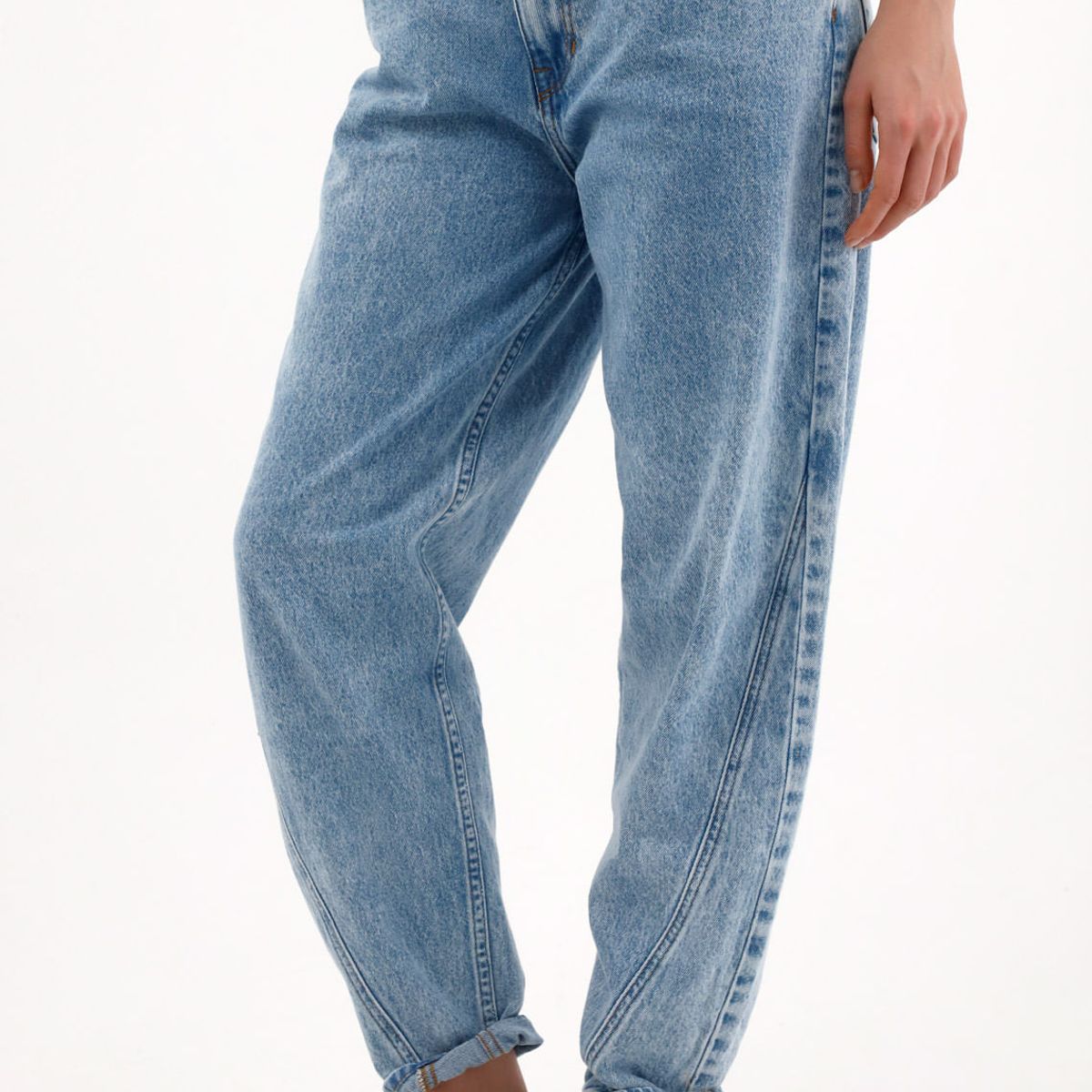 TOPMARK - Jean Boyfriend tiro medio azul para mujer