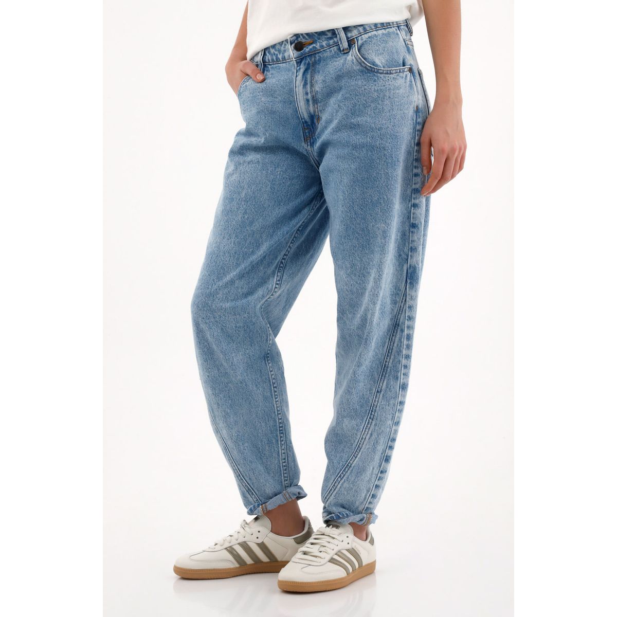 TOPMARK - Jean Boyfriend tiro medio azul para mujer