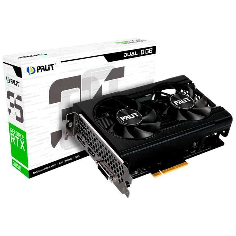 NVIDIA - Tarjeta De Vídeo PALIT GeForce RTX 3050 Dual GDDR6 8GB