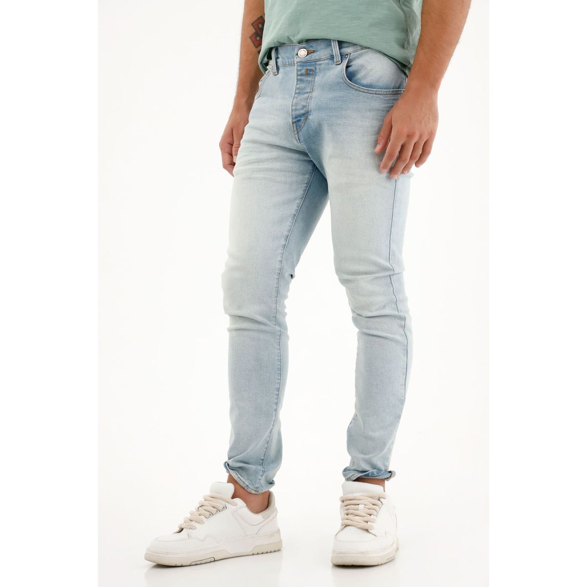 TENNIS - Jean Super Skinny tiro medio claro para hombre