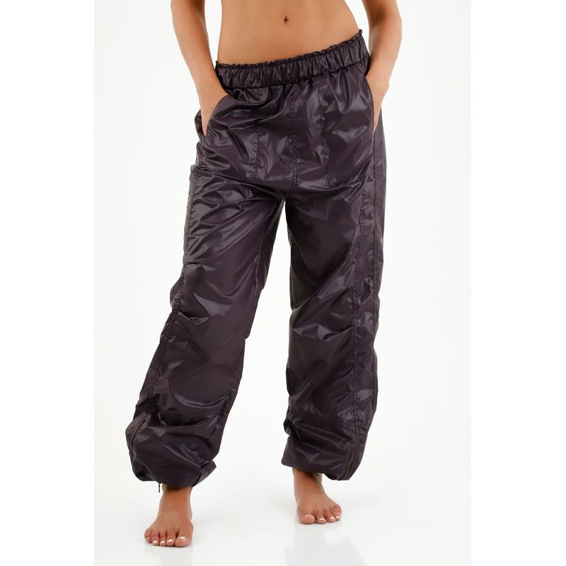 TENNIS - Pantalón morado con pretina enresortada para mujer