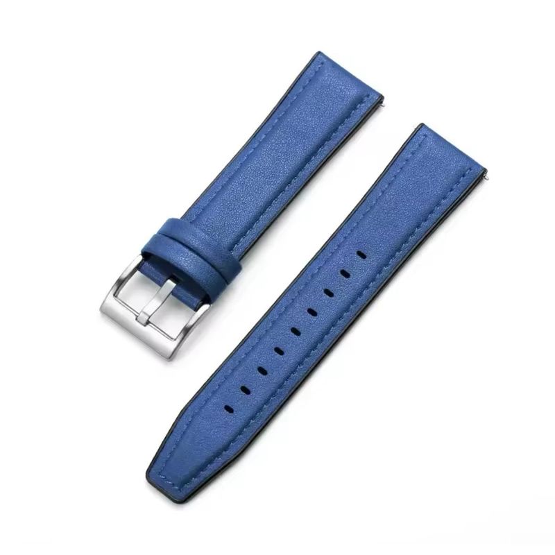 GENERICO - Correa De Cuero 22mm Para Huawei Gt2-Gt3-Gt4-Gt5 De 46mm Azul