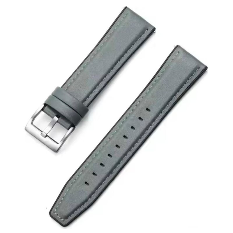 GENERICO - Correa De Cuero 22mm Para Huawei Gt2-Gt3-Gt4-Gt5 De 46mm Gris