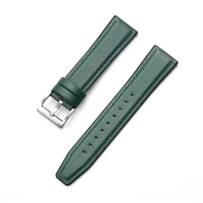 GENERICO - Correa De Cuero 22mm Para Huawei Gt2-Gt3-Gt4-Gt5 De 46mm Verde