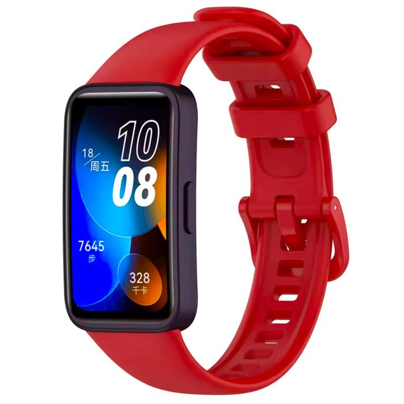 GENERICO - Correa Pulso De Silicona Para Huawei band 8-9-10 Rojo cereza