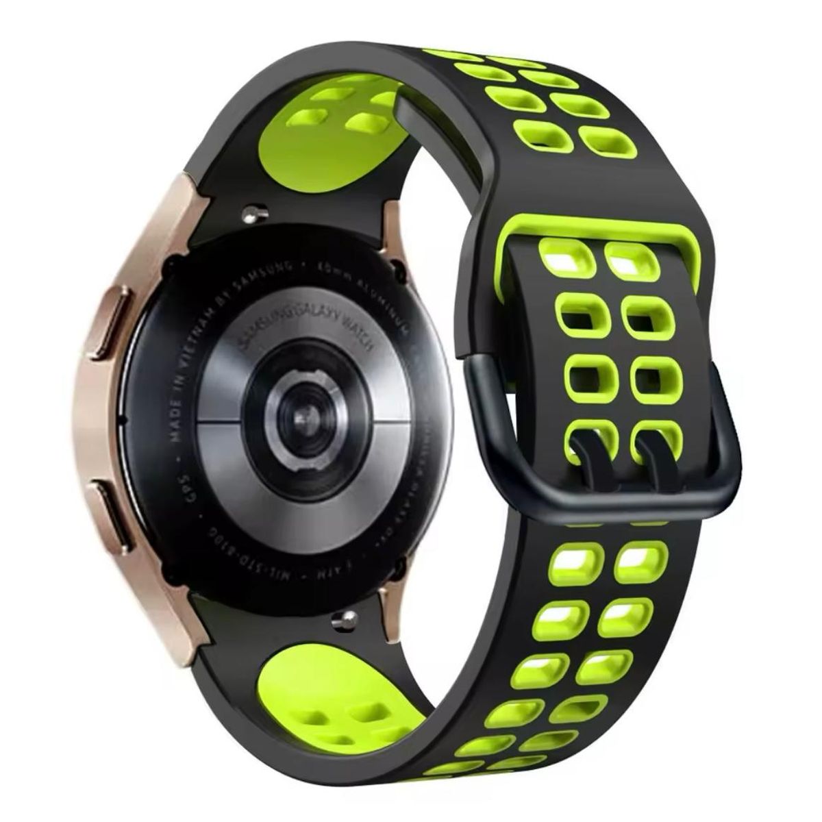 GENERICO - Correa Deportiva Para Samsung Galaxy Watch 7-6-5-4-FE Negro - verde lima