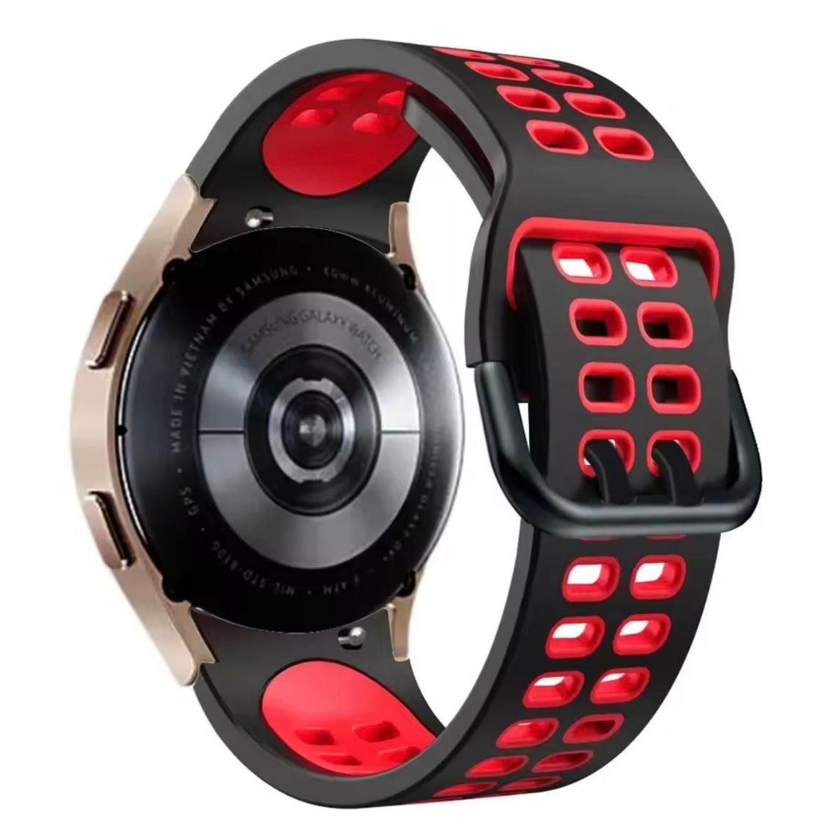 GENERICO - Correa Deportiva Para Samsung Galaxy Watch 7-6-5-4-FE Negro - rojo