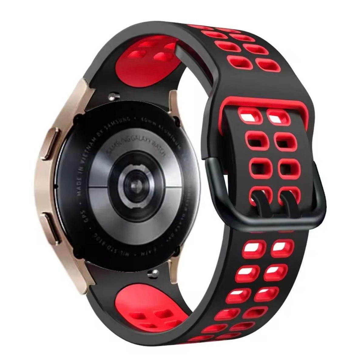 GENERICO - Correa Deportiva Para Samsung Galaxy Watch 7-6-5-4-FE Negro - rojo