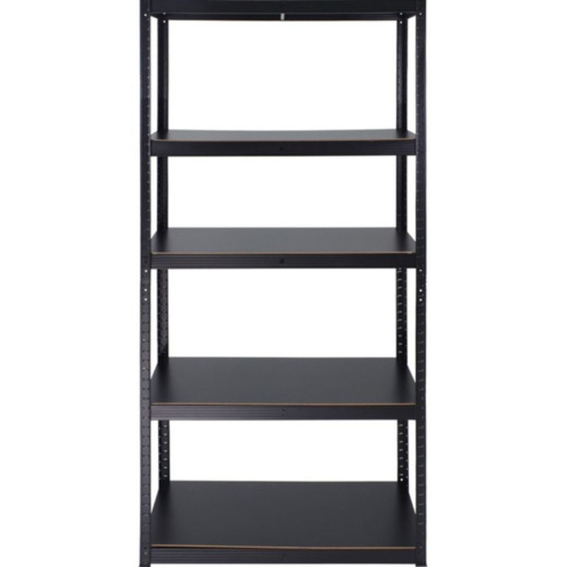 RACK PACK - Estantería Metálica 180X90x40 Cm 5 Niveles Repisas Madera Color Negro