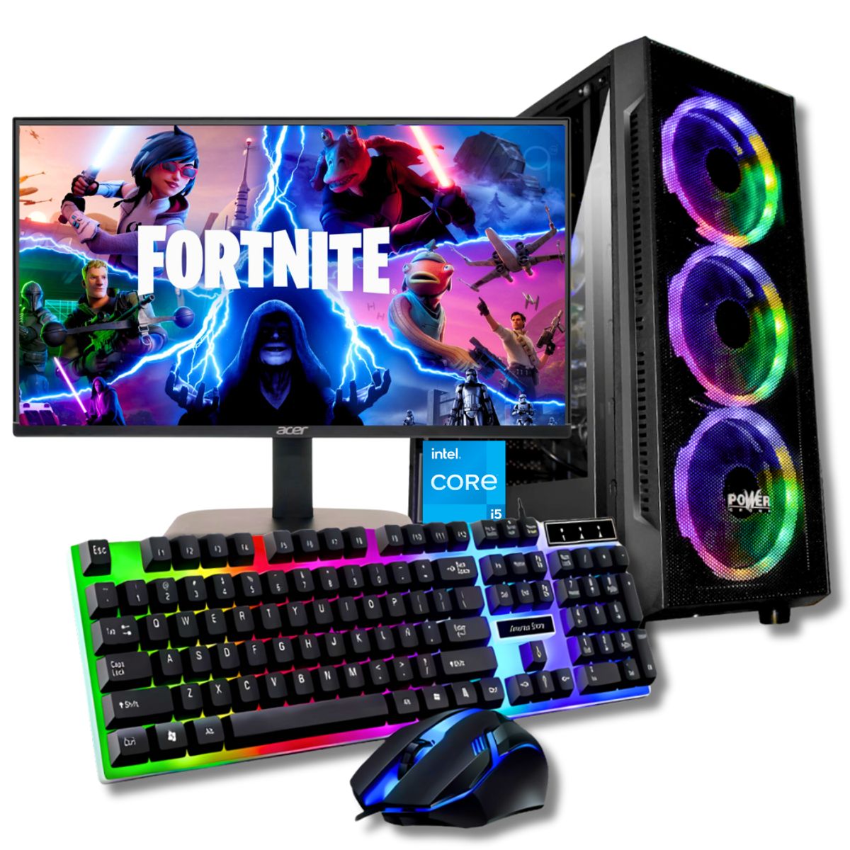 INTEL - PC EQUIPO GAMER INTEL CORE I5 12400 16GB DDR4 SSD 1TB B-PRO H610M-S LED 22" FHD