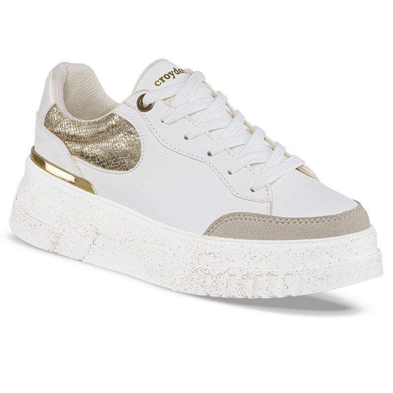 CROYDON - Tenis Urbanos Hailey Blanco-Oro para Mujer Croydon