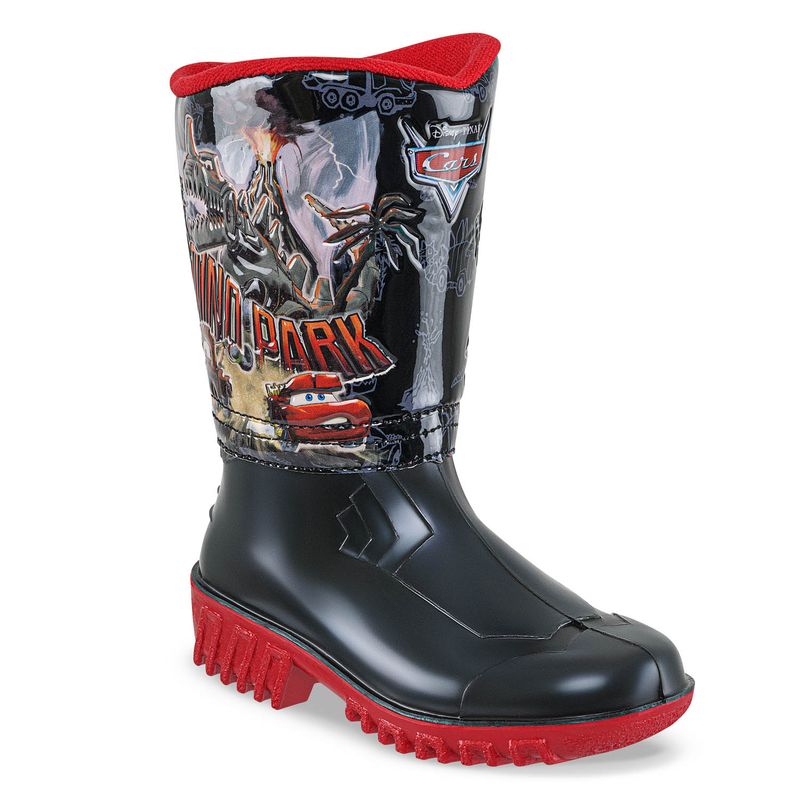 DISNEY - Botas Lluvia Sherman Cars Negro-Rojo para Niño Disney