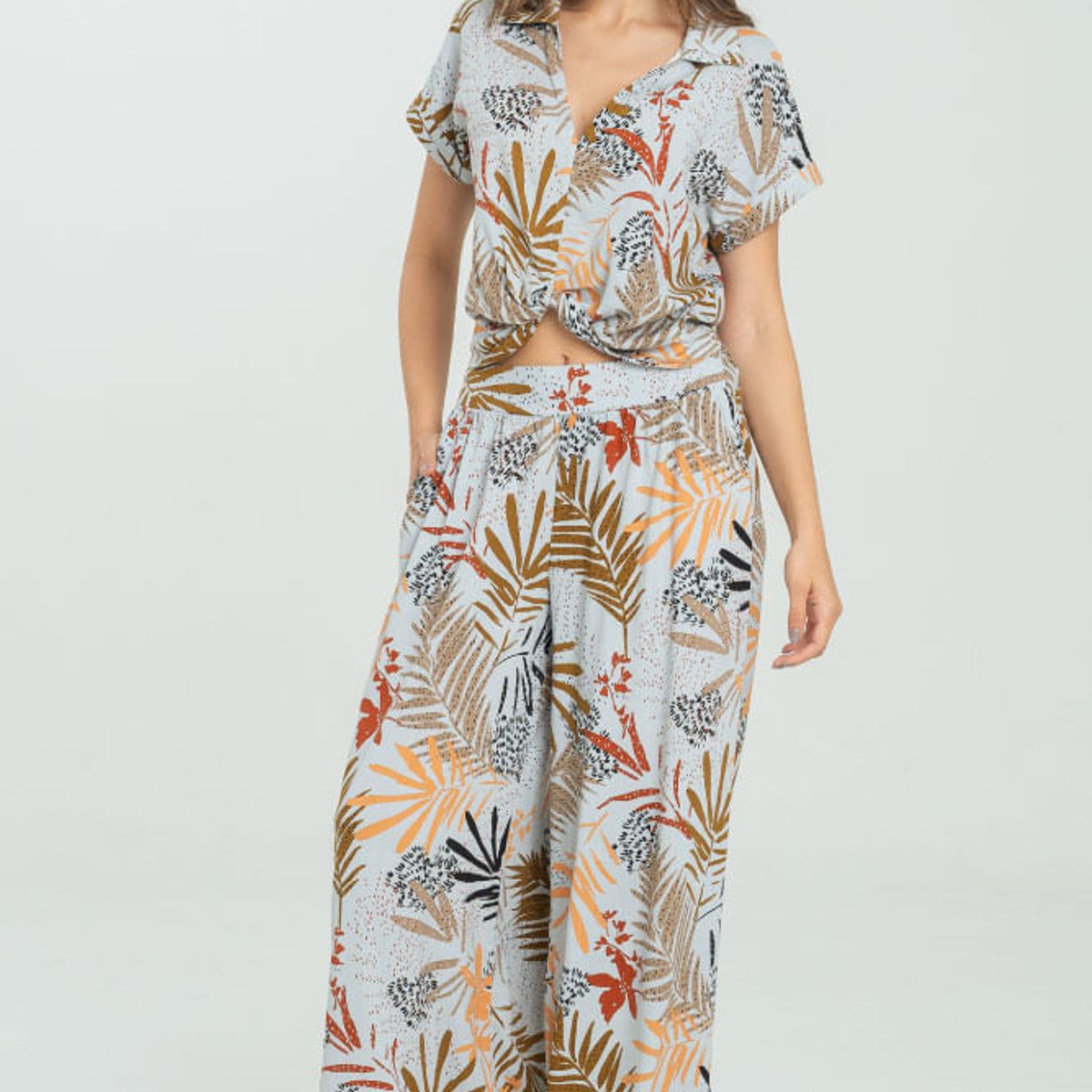 RAGGED - Palazzo rhusset Gris pastel Ragged.