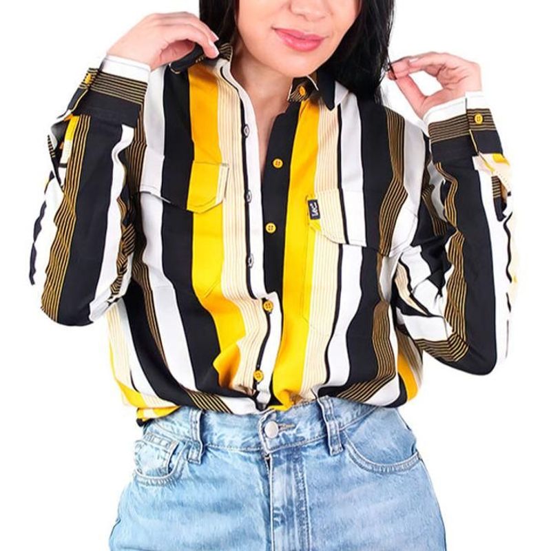 LEC LEE - Blusa Camisera Lec Lee Amarillo L