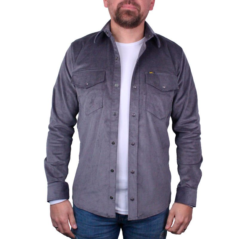 LEC LEE - Camisa en Pana para Hombre Lec Lee - Gris Oscuro