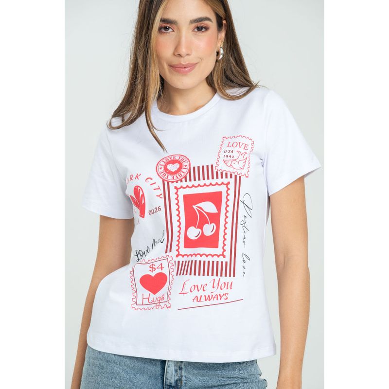 RAGGED - Camiseta love Blanco Ragged