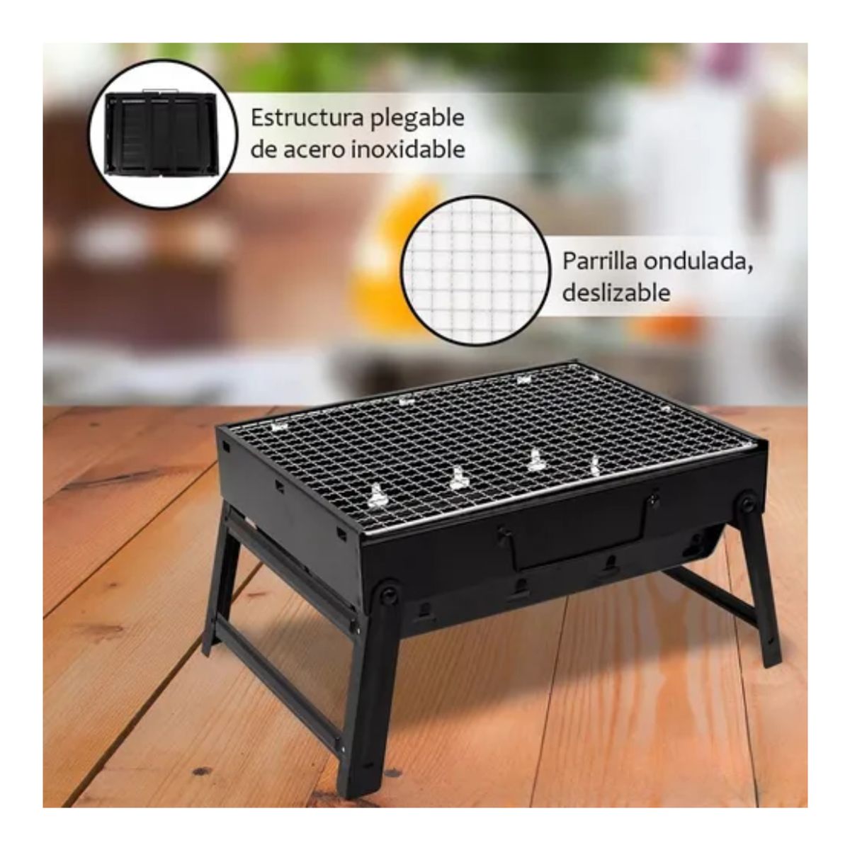 GENERICO - Asador Parrilla Carbón Grill Cocina Bbq Portátil