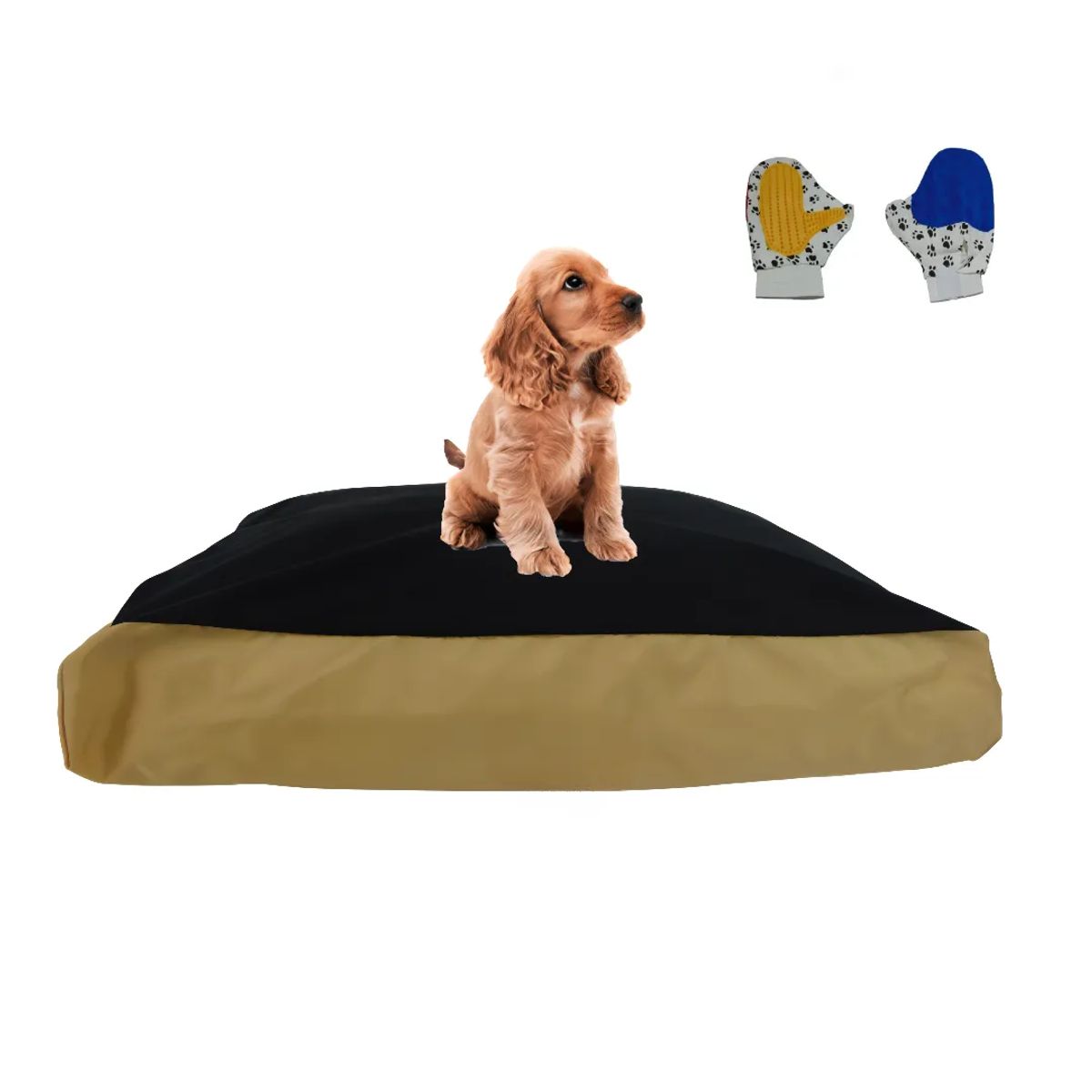 HALLY PET - Colchon Lavable Mediano Mas Guante Beige
