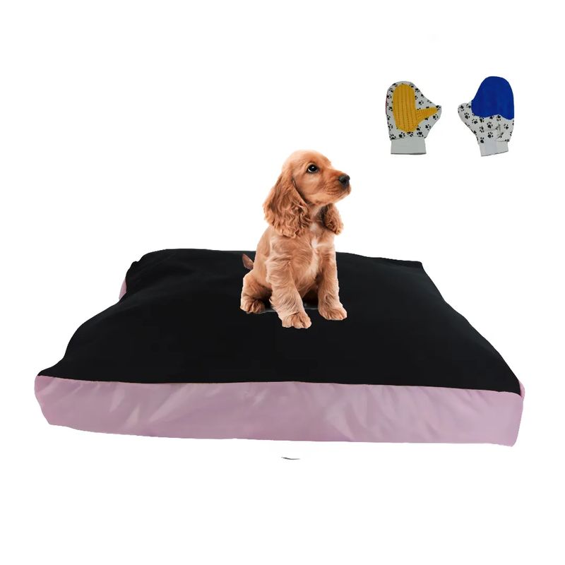HALLY PET - Colchon Lavable Mediano Mas Guante Rosado