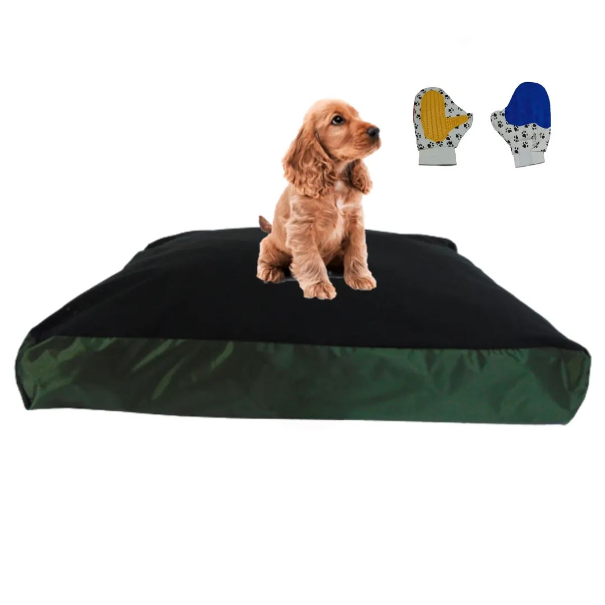 HALLY PET - Colchon Lavable Mediano Mas Guante Verde