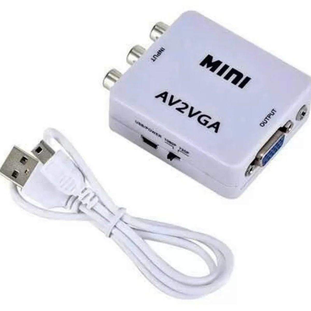 GENERICO - Convertidor Rca A Vga Blanco Nuevo