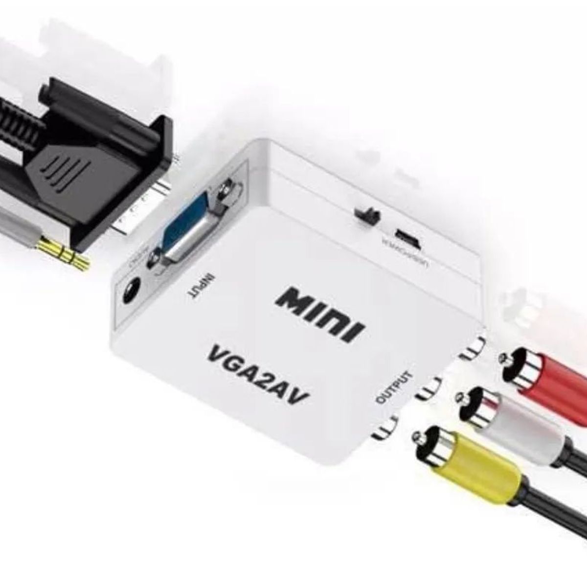 GENERICO - Convertidor Vga A Rca Blanco Nuevo