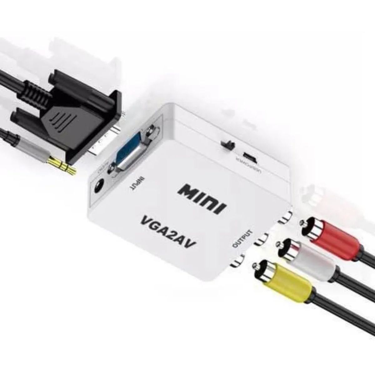 GENERICO - Convertidor Vga A Rca Blanco Nuevo