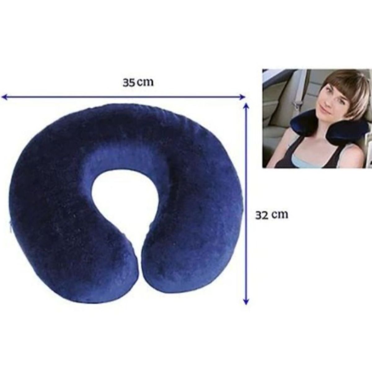 GENERICO - Almohada de Viaje en Forma de U - Negro