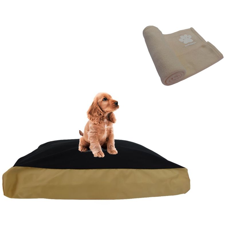 HALLY PET - Colchon Lavable Mediano Mas Cobija Mediana Beige