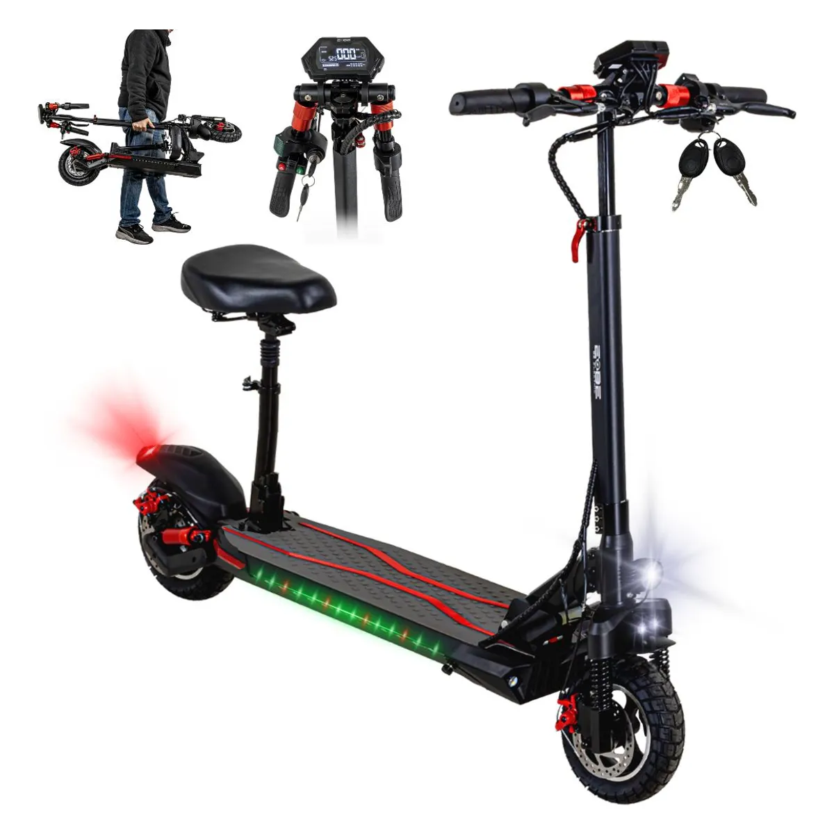 CENTURFIT - Scooter Eléctrico Plegable E-Be Color Negro 750W Hasta 45 Km