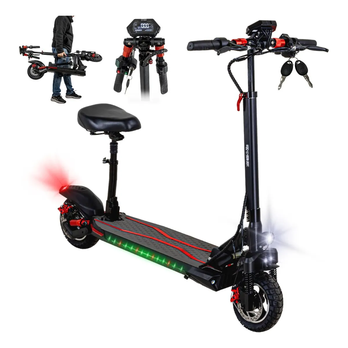 CENTURFIT - Scooter Eléctrico Plegable E-Be Color Negro 750W Hasta 45 Km