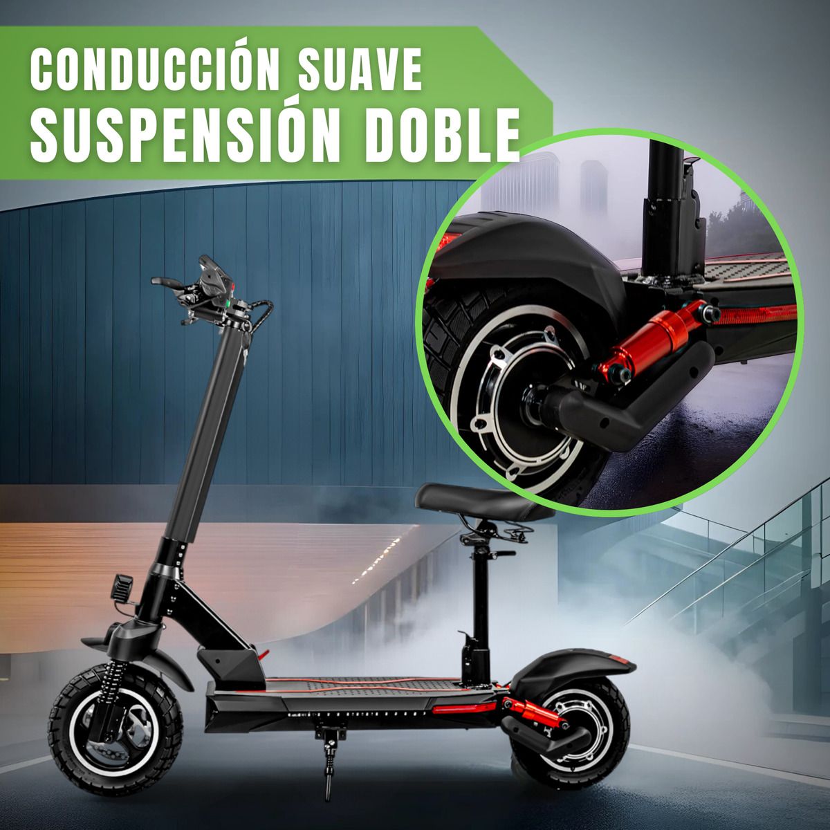 CENTURFIT - Scooter Eléctrico Plegable E-Be Color Negro 750W Hasta 45 Km